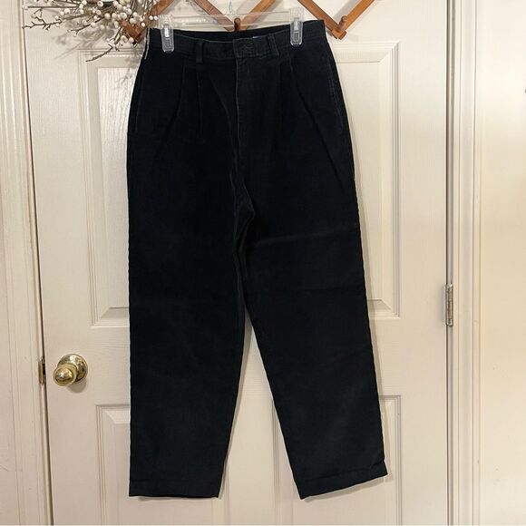 Liz Claiborne Black Corduroy Pants Straight-Leg - Picture 1 of 6